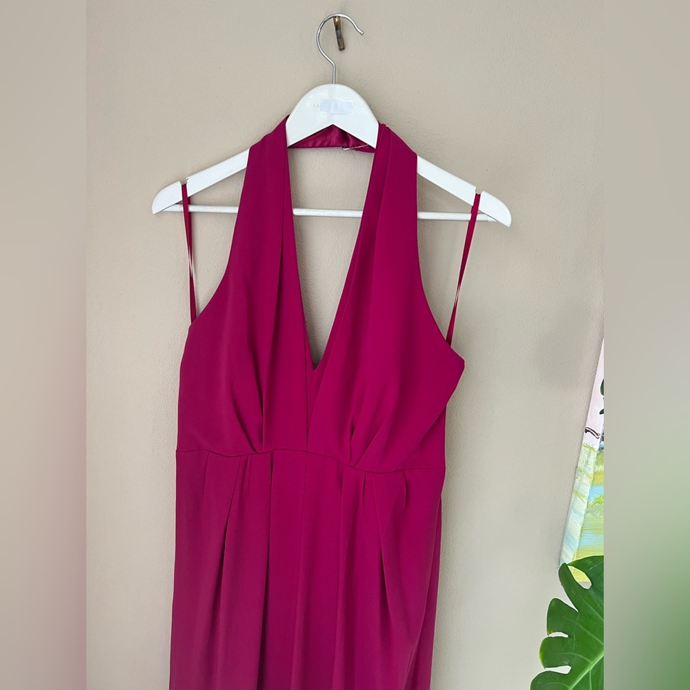 Elegant Pink Halter Maxi Dress - Picture 5 of 6